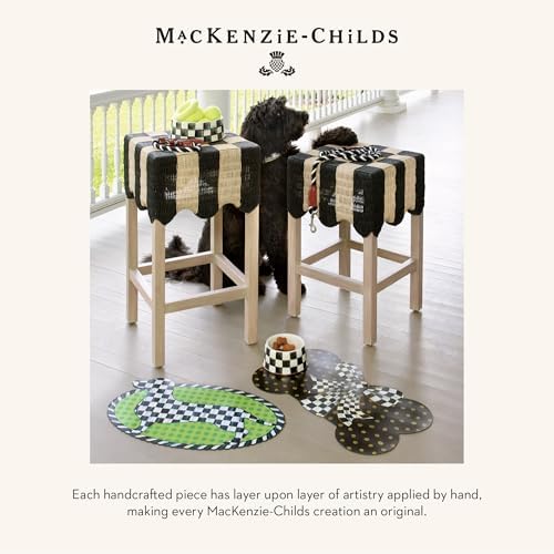 MACKENZIE-CHILDS Pup Placemat, Black-and-White Courtly Bow