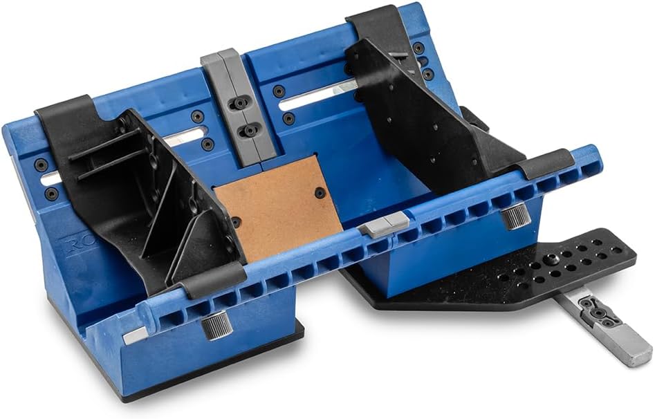 Rockler Deluxe Spline Jig for Table Saw & Router Table - Adjustable Box Joint Fixture with 45 Degree Miter Sled