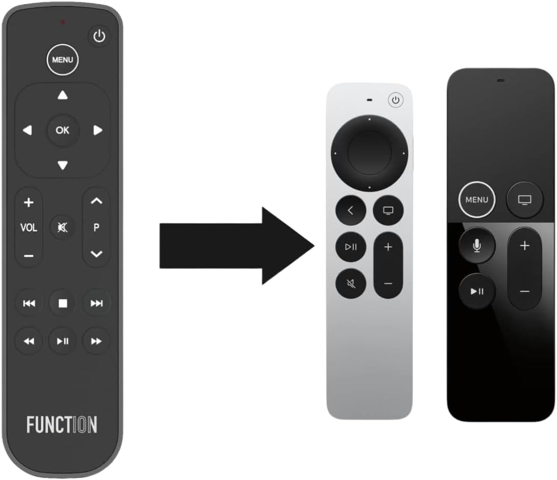 Function101 Button Remote for Apple TV (Infrared Edition) — Apple TV Replacement Remote for Apple TV 4K & All Models | Traditional Button Layout