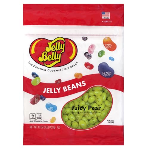 Jelly Belly Juicy Pear jelly beans - 1 Pound (16 Ounces) Resealable Bag - Genuine, Official, Straight from the Source