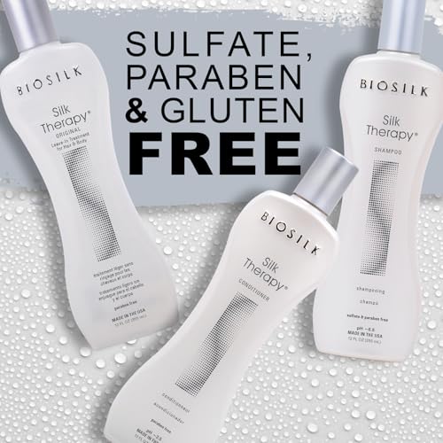 BioSilk 3-Piece Silk Therapy Kit, Shampoo, Conditioner & Serum for Healthy, Shiny, Manageable Hair, Sulfate-Free, Paraben-Free, Cruelty-Free