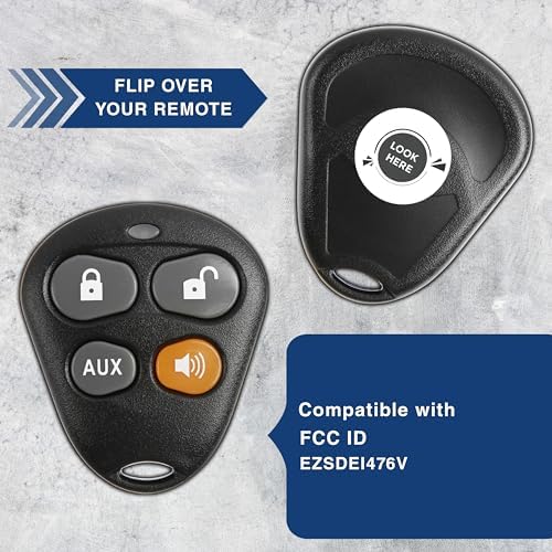 KeylessOption Keyless Entry Remote Starter Car Key Fob Alarm for Aftermarket Viper Automate EZSDEI474V 474V (Pack of 2)