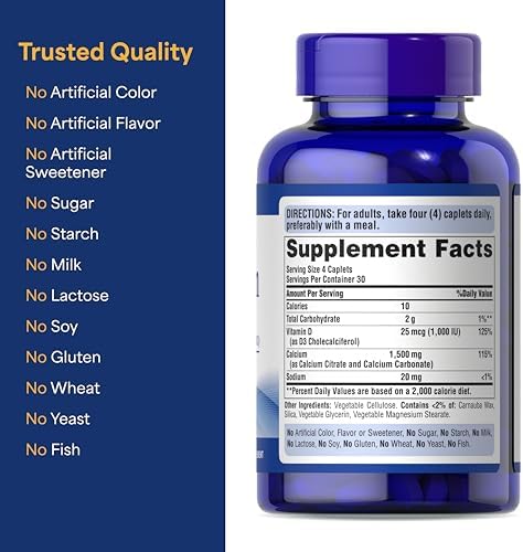 Puritan's Pride Triple Strength Coral Calcium 1500mg with Bone-Active™ | Dietary Supplement For Heart, Nerve, And Muscle Support, 2 Month Supply, 120 Rapid Release Capsules
