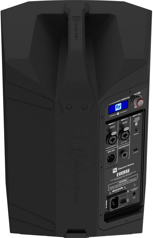 Electro-Voice EVERSE 8 8" 2-Way Battery Powered Loudspeaker with Bluetooth (Black) Bundle with Auray Steel Speaker Stand and XLR-XLR Cable