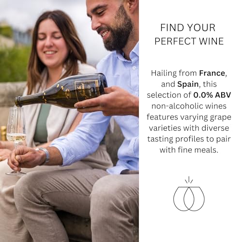 Halal Certified Wine Sampler 4 Bottles (25.4 Fl Oz Each) Lussory Merlot & Chardonnay, So Jennie Paris Rosé Sparkling & Blanc Dry (France & Spain)