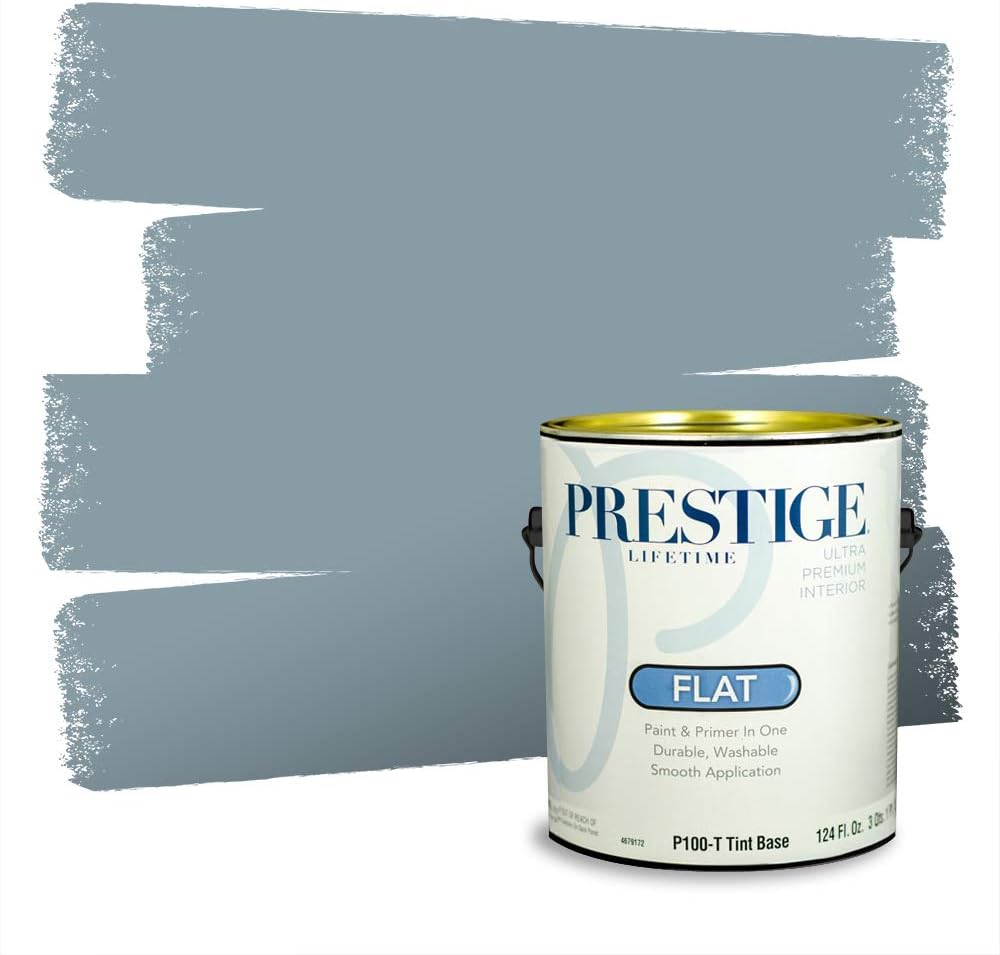 PRESTIGE Paints Exterior Paint and Primer In One, 1-Gallon, Semi-Gloss, Comparable Match of Behr* Intercoastal Gray*