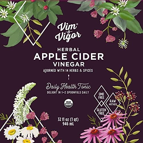 Tonic, Vim & Vigor, 32 Shots, Apple Cider Vinegar, 14 Herbs, Vegan, Whole, Organic, Paleo, Keto, Whole 30, USA Made