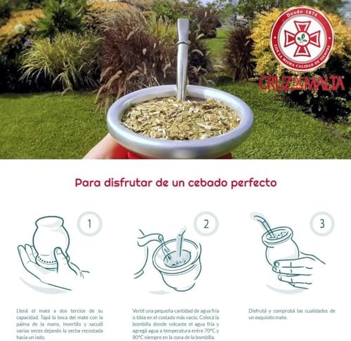 Cruz de Malta Yerba Mate Loose Leaf Tea 2.2 Lb - 1Kg - Pack of 2 | Large leaf, low dust for a smoother traditional mate. U.S. retail packaging
