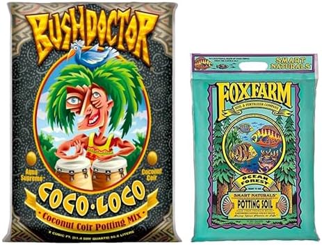 FoxFarm Bush Doctor Coco Loco 2cu ft Potting Mix + Ocean Forest 12qt Potting Soil Bundle - for Gardens, Plants and Flowers