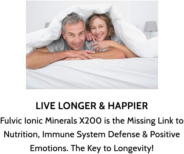 Optimally Organic Water Extracted Fulvic Ionic Minerals X200 - Patented BioActive Fulvic Acid, Humic Acid, Trace Minerals