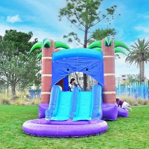 14x18 Enchanted Forest Inflatable Bounce House Dual Slide Pool