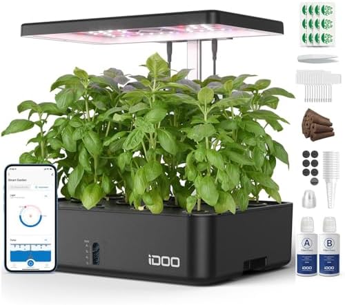 iDOO 12Pods Hydroponics Growing System Garden with LED Grow Light