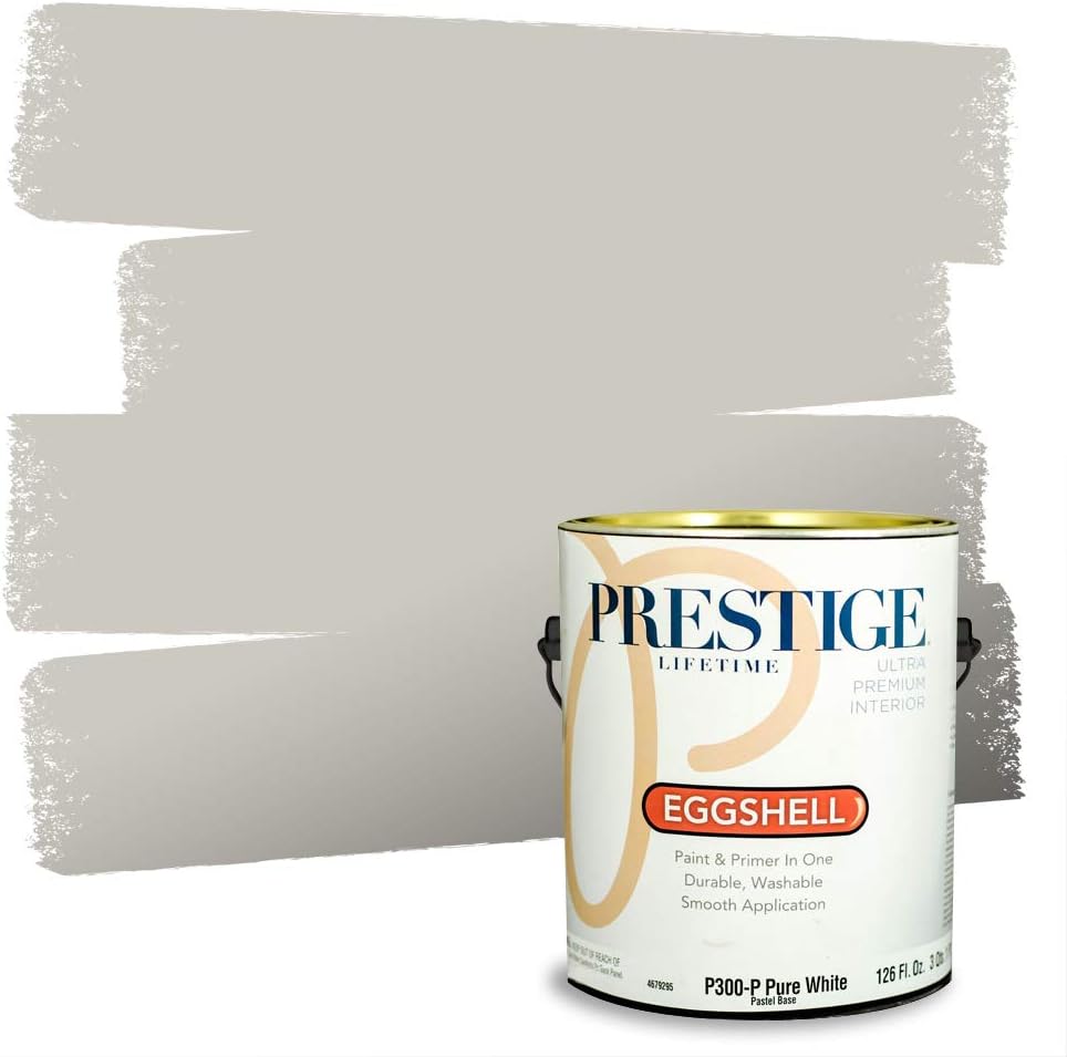 PRESTIGE Paints Exterior Paint and Primer In One, 1-Gallon, Satin, Comparable Match of Sherwin Williams* Black Magic*