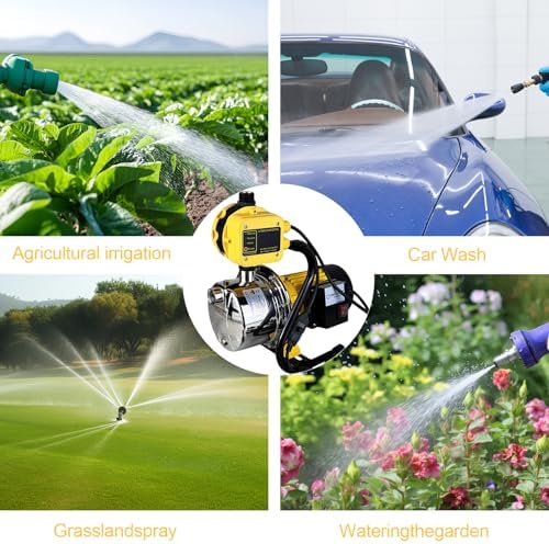 1HP 18gpm Shallow Well 110V Booster Pump Portable Garden Pond Water Transfer Pump Electric Yard Pool Cover Draining Pump Above Ground Irrigation
