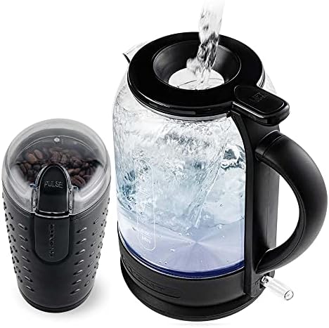 OVENTE Electric Coffee Grinder with One Touch Push-Button, White CG225W | 2.5oz Capacity, 150W Motor, Stainless Steel Blades for Uniform Grinding of Beans, Spices, Herb, Nuts & More, Safety Lock Lid