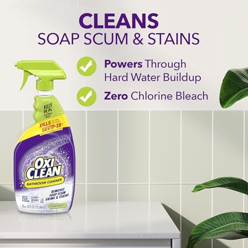 OxiClean Bathroom Cleaner, Shower, Tub & Tile, Powered by OxiClean Stainfighters, 32 oz