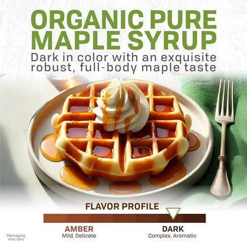 Maple Valley Organic Pure Maple Syrup, Dark & Robust, 32oz (Plastic Jug)​ | Naturally Sweetens Cooking, Baking, Coffee, Tea and Marinades; A Better Alternative to Refined Sugar and Table Syrup