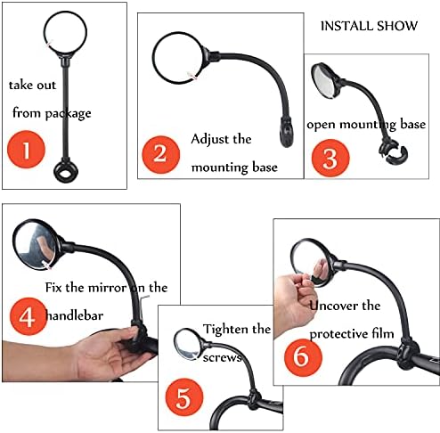 Bike Mirror Rotatable And Adjustable Wide Angle Rear View Shockproof Convex Mirror Universal For Bike Bicycle