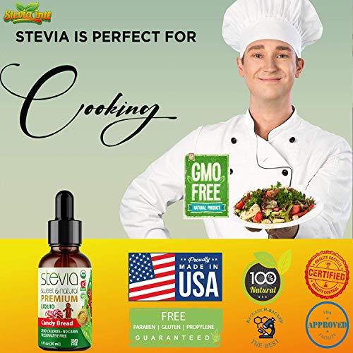 Candy Bread Premium Quality Stevia Drops | Organic Liquid Stevia |Best Sugar Substitute | 100% Pure Extract | All Naturally Sweet | Non-Bitter