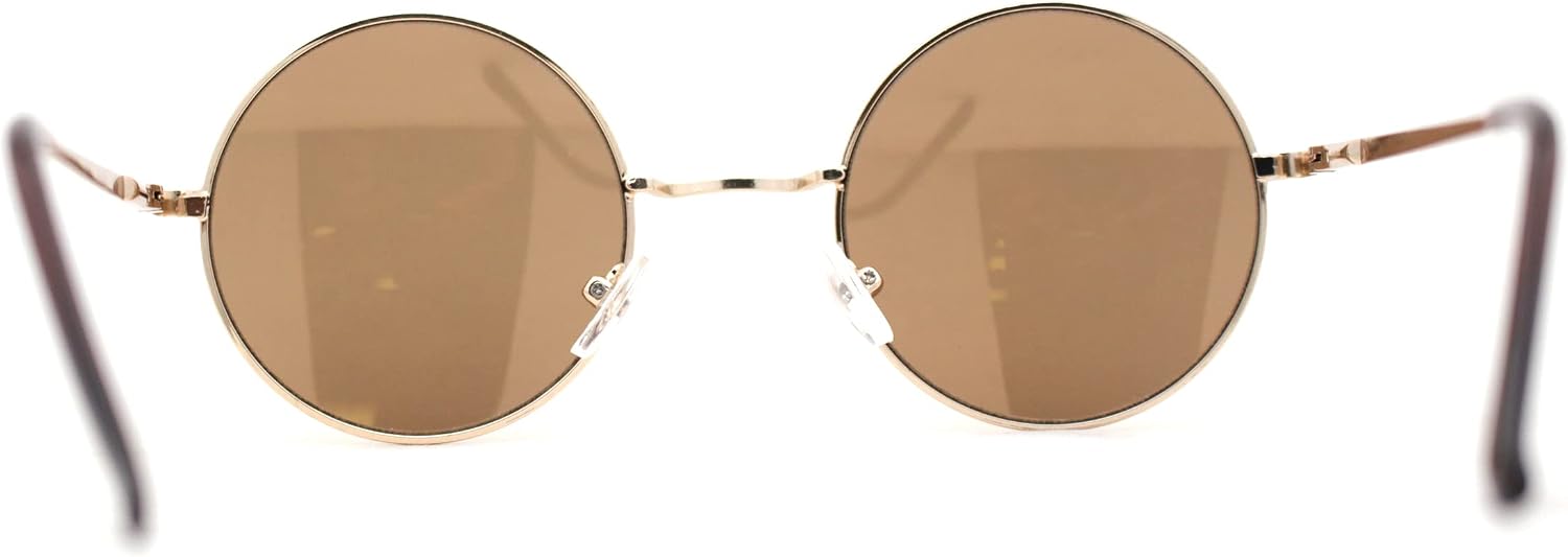 SA106 Reflective Color Mirrored Hippie Groove Round Circle Lens Retro Sunglasses