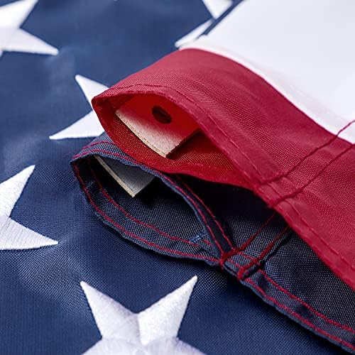 American Flag 6x10 ft: Long Lasting and Heavy Duty Nylon US Flags | Embroidered Stars, Sewn Stripes, Brass Grommets, UV Protection Perfect for Outdoors! USA Flag