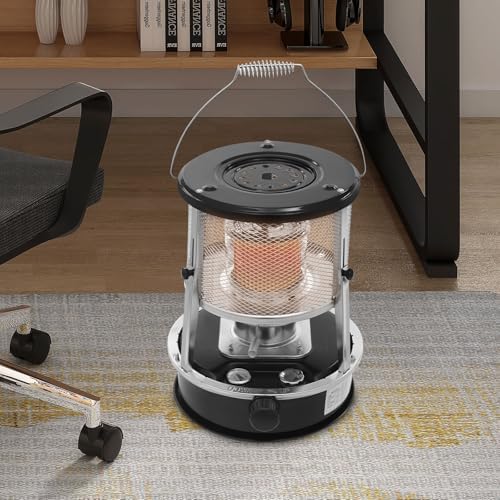 2 in 1 Portable Kerosene Heater, 9000 BTU Kerosene Stove Non-Electric Indoor Outdoor Heater Emergency Oil Heaters for Camping Cooking Emergency Preparedness (Black, 1pc)
