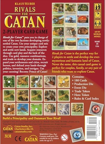 CATAN Rivals for CATAN Card Game - Build, Trade and Conquer! Strategy Game, Family Fun for Kids and Adults, Ages 10+, 2 Players