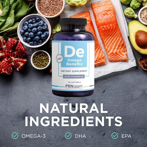 PRN rTG Omega 3 Supplement - 240 Softgels, 60-Day Supply | Fish Oil Omega 3 Supplements with 1680 mg EPA & 560 mg DHA, Omega-3 + Vitamin D for Skin, Joint, Brain, Eye & Heart Health