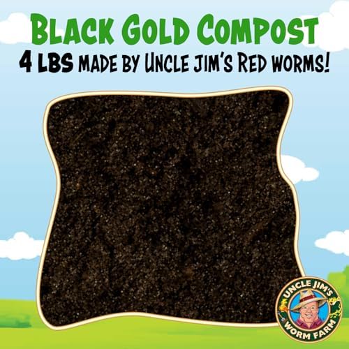 Uncle Jim's Worm Farm Black Gold Worm Castings Compost Fertilizer for Garden Soil | Red Wriggler Earthworm Casting Organic Fertilizer for Plants