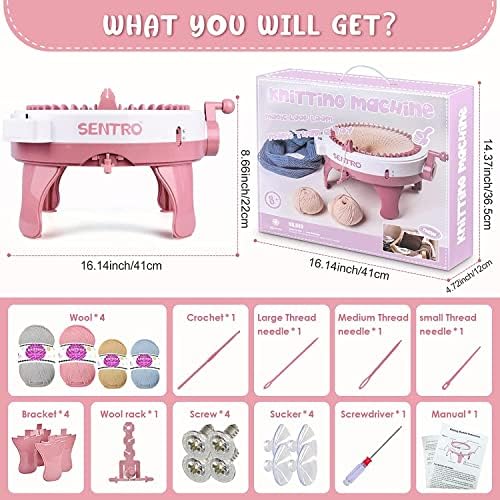 SENTRO 40 Needles Knitting Machine, All-in-One Knitting Loom Machine
