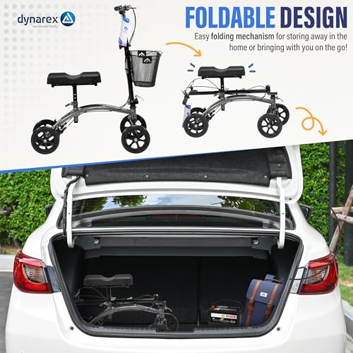 Dynarex Steerable Knee Walker with Basket