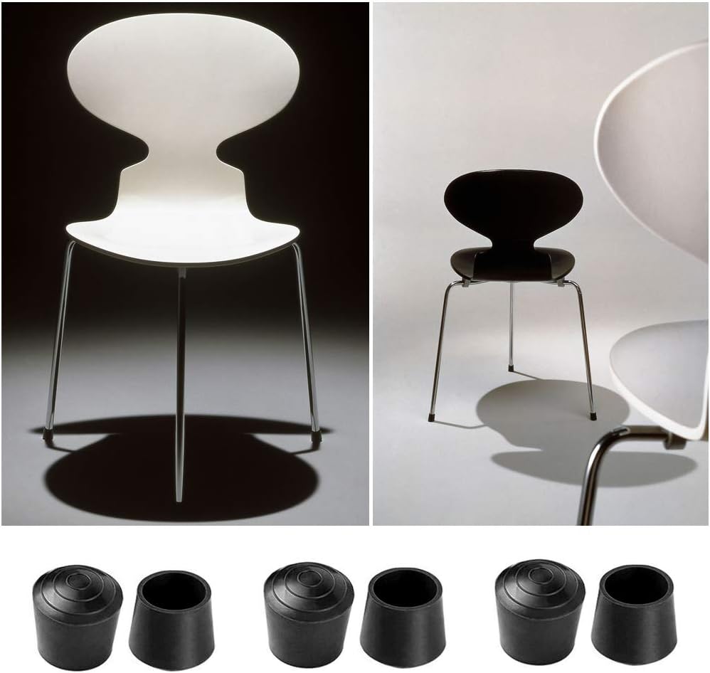 50pcs Chair Leg Cap Tips,Vankcp 7/8 inch Rubber Black Round Anti Slip Caps Chair Legs for Table Folding Chairs (50Pcs)