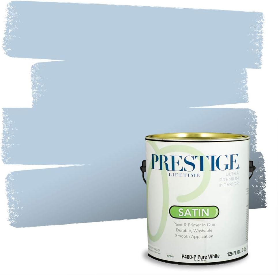 PRESTIGE Paints Exterior Paint and Primer In One, 1-Gallon, Semi-Gloss, Comparable Match of Sherwin Williams* Nifty Turquoise*