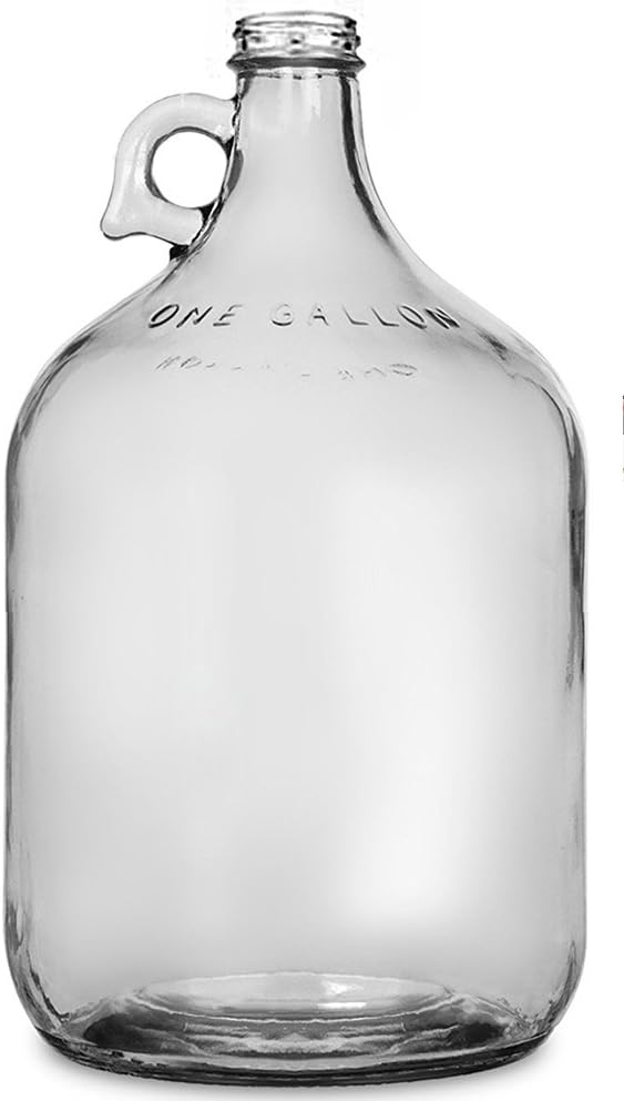 1 Gallon Glass Jug with Airlock, #6.5 Rubber Bung and Twin Bubble Design | Clear Fermentation Jug for beer, wine, cider & kombucha | Reusable food-grade construction for home brewing | Glass Fermenter