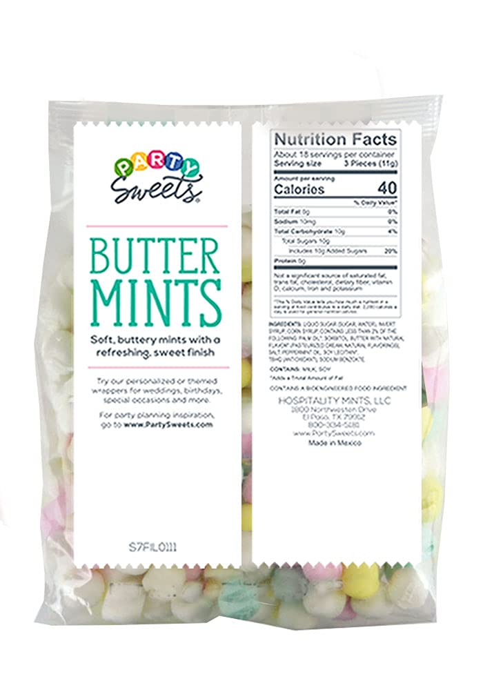 Party Sweets White Buttermints, 14 Ounce, Appx. 100 pieces from Hospitality Mints