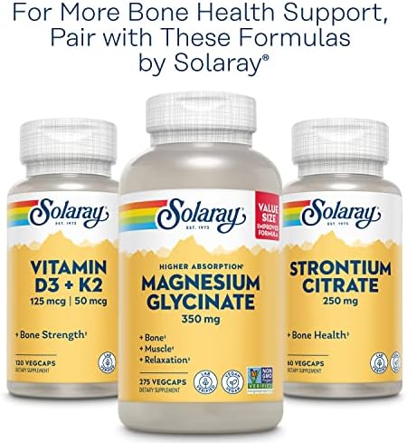 SOLARAY Calcium Magnesium Citrate 1:1 with Vitamin D2, 180 VegCaps | Bone, Muscle, Teeth & Nerve Support, Calcium & Magnesium Citrate with Vitamin D2