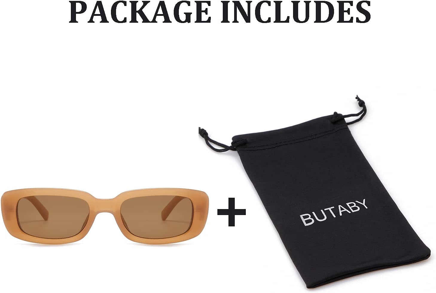 BUTABY Rectangle Sunglasses for Women Retro Driving Glasses 90’s Vintage Fashion Narrow Square Frame UV400 Protection