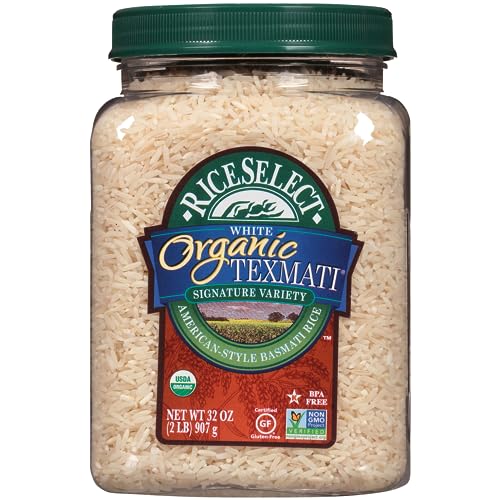 RiceSelect Organic Texmati White Rice, Long-Grain Basmati Rice