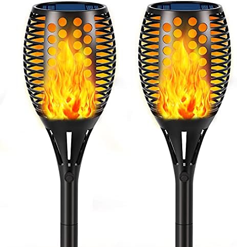Aityvert Flickering Flame Solar Torch Lights Outdoor, 43" Tall, 2 Pack | Realistic 96-LED Flame Effect,Higher & Larger,IP65 Waterproof, Landscape Decoration Auto On/Off for Patio, Garden,Pathway