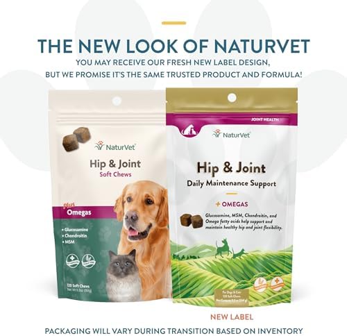 NaturVet – Senior Wellness Hip & Joint Advanced Plus Omegas | Help Support Your Pet’s Healthy Hip & Joint Function | Supports Joints, Cartilage & Connective Tissues | 120 Soft Chews