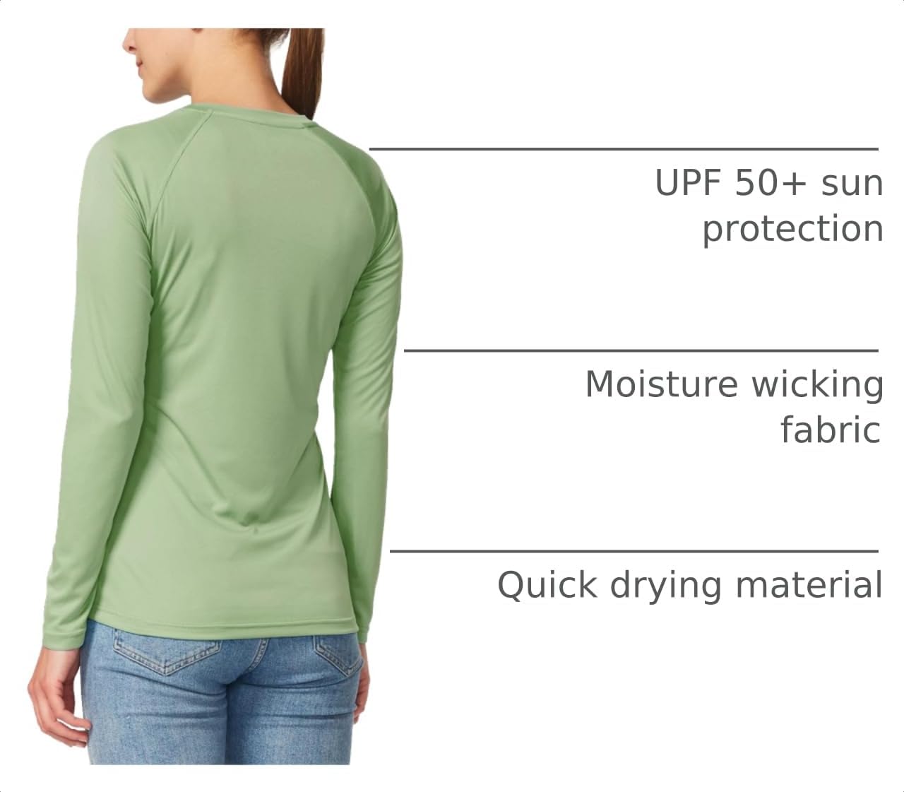 baleaf Women's UPF 50+ Sun Shirts Long Sleeve Stretchy Quick Dry | Lightweight, Rash Guard, UPF 50+ Sun Protection, Breathable Comfort material for Hking Workout, Excellent for hot weather
