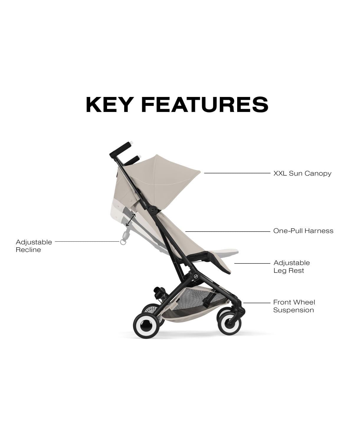 LIBELLE Ultra Lightweight Travel Stroller - Almond Beige