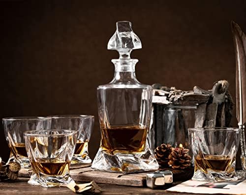 Whiskey Globe Decanter Set with 2 Glasses in Gift Box - Whiskey decanter for Liquor, Whiskey, Brandy, Gin, Rum, Tequila, Vodka