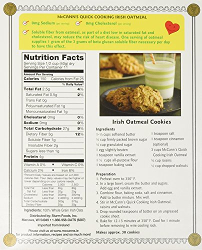 McCANN'S Irish Oatmeal, Quick Cooking Rolled Oats, 16-Ounce Boxes (Pack of 6)