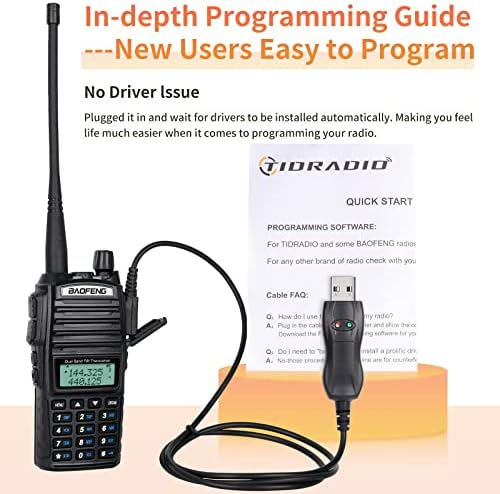 BaoFeng Radio BaoFeng UV-82 Ham Radio 144-148/420-450Mhz 2 Way Radio with FTDI Programming Cable Long Range Dual Band Two-Way Radio Walkie Talkie (5