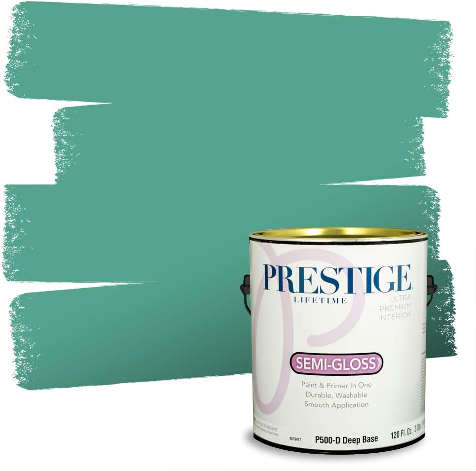 PRESTIGE Paints Exterior Paint and Primer In One, 1-Gallon, Semi-Gloss, Comparable Match of Sherwin Williams* Electric Lime*