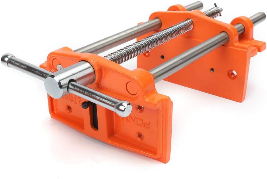 Pony Jorgensen 27091 Medium Duty Woodworker's Vise, Orange, Grey, 9-Inch By 7-Inch | 7" Jaw Width, 9" Maximum Opening, Bench Vice for Medium Duty Home