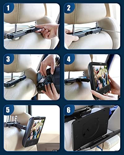 WONNIE 10.5" Two DVD Players Dual Screen for Car Portable CD Player, Play a Same or Two Different Movies with Two Mounting Brackets