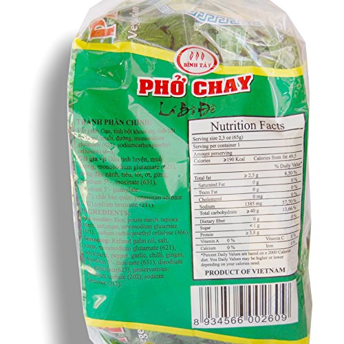 Binh Tay Pho Chay Vegetarian Instant Rice Noodles 14oz (Pack of 10)
