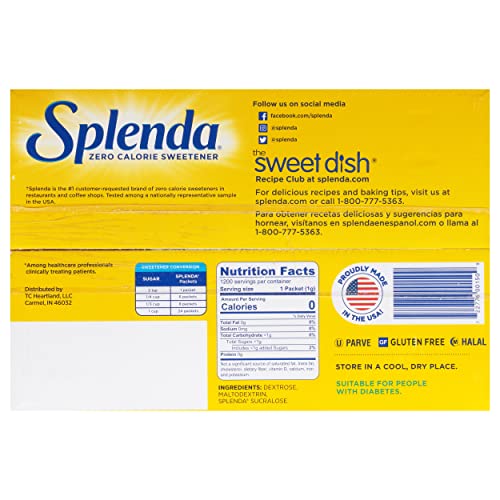 SPLENDA Zero Calorie Sweetener, 700 Count Packets